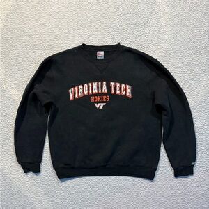 Vintage Y2K Virginia Tech Hokies Sweater Soffe Mens Size L Crewneck Black NCAA